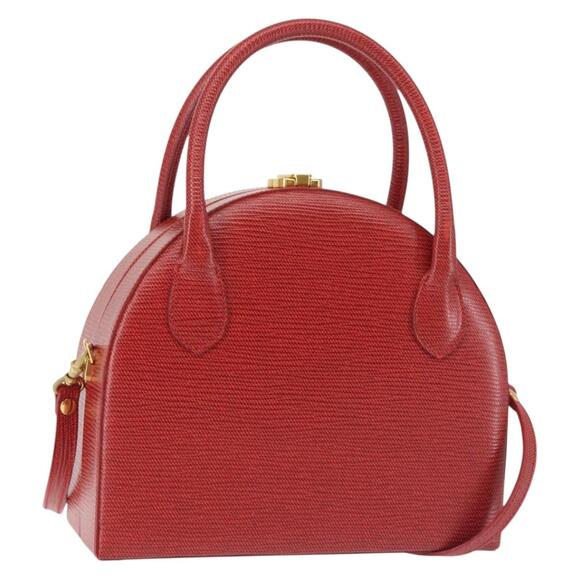 FENDI Hand Bag Leather Red Gold - Picture 1 of 12